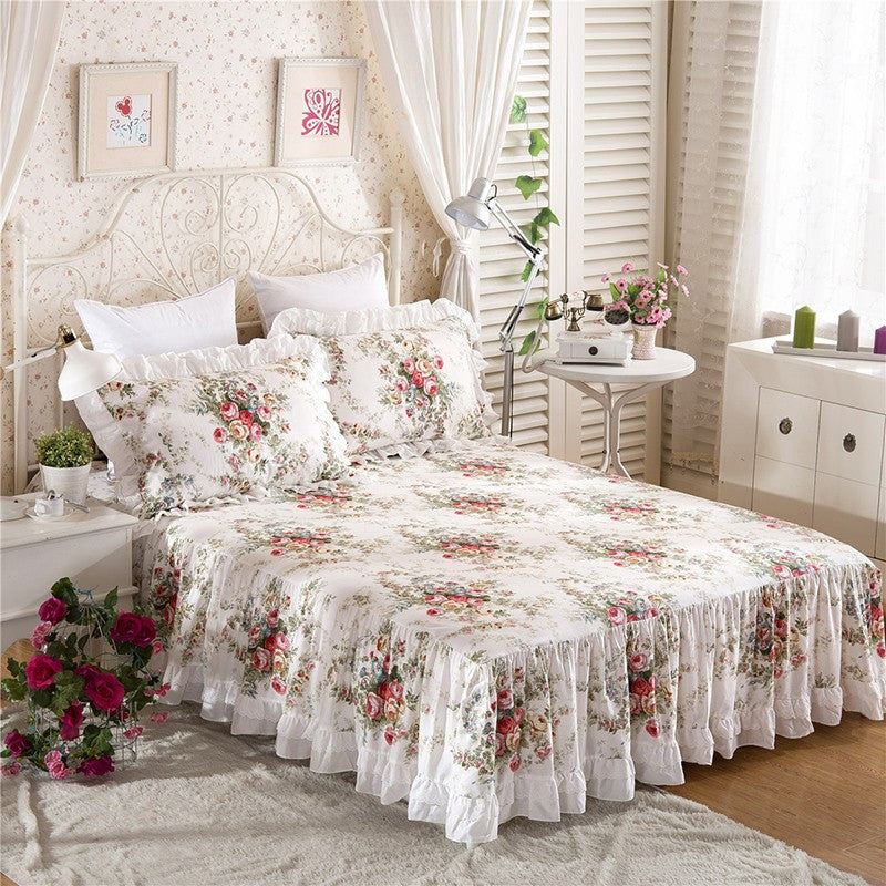 Josephine Romantic Floral Ruffled Cotton Bedding Set
