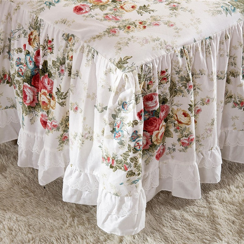 Josephine Romantic Floral Ruffled Cotton Bedding Set