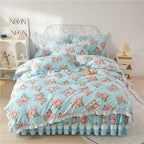 Anais Romantic Floral Ruffled Cotton Bedding Set