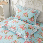 Anais Romantic Floral Ruffled Cotton Bedding Set