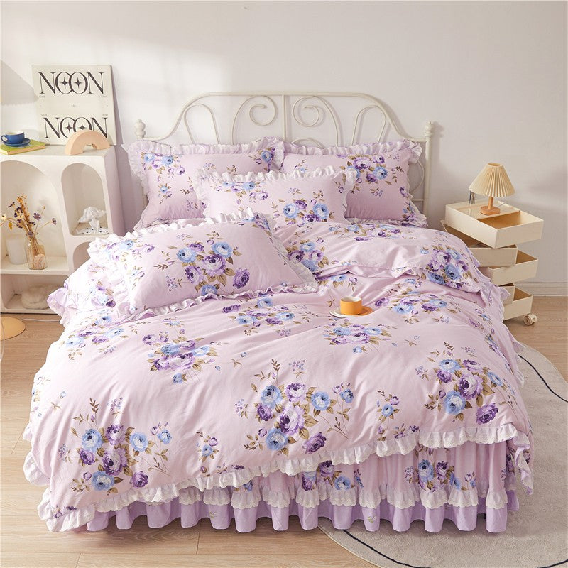 Rafaella Romantic Floral Ruffled Cotton Bedding Set