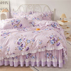 Rafaella Romantic Floral Ruffled Cotton Bedding Set