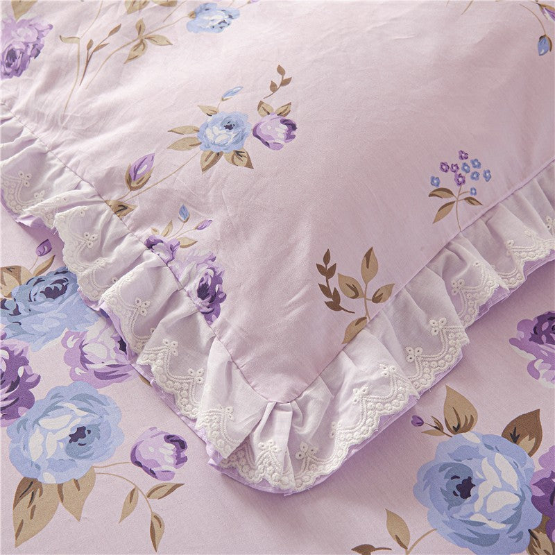 Rafaella Romantic Floral Ruffled Cotton Bedding Set