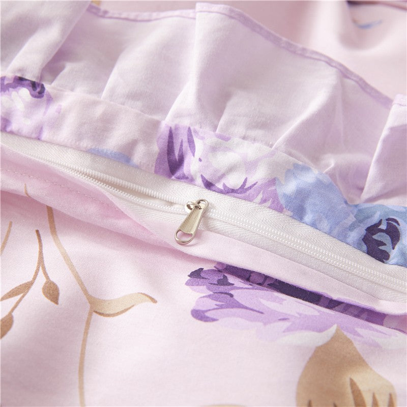 Rafaella Romantic Floral Ruffled Cotton Bedding Set