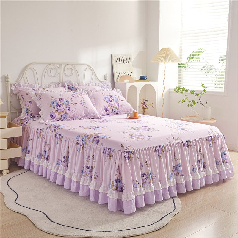 Rafaella Romantic Floral Ruffled Cotton Bedding Set
