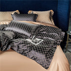 Sophia Black Luxury Egyptian Cotton Satin Bedding Set