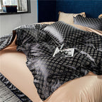 Sophia Black Luxury Egyptian Cotton Satin Bedding Set