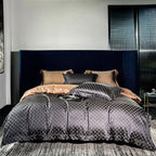 Sophia Black Luxury Egyptian Cotton Satin Bedding Set