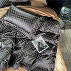 Sophia Black Luxury Egyptian Cotton Satin Bedding Set