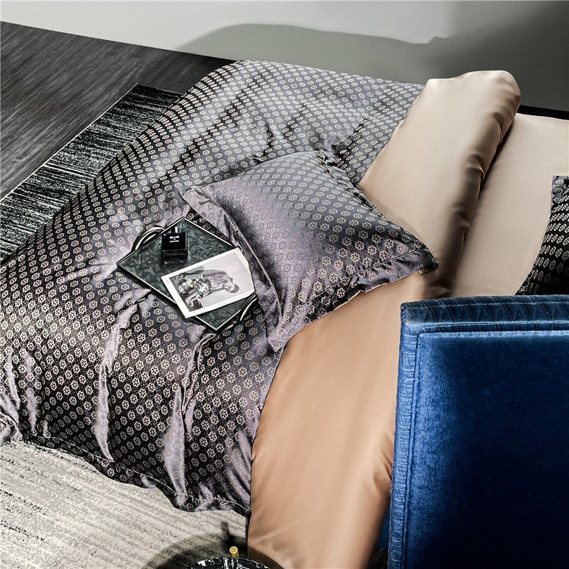 Sophia Black Luxury Egyptian Cotton Satin Bedding Set