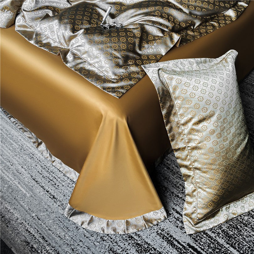Sophia Gold Luxury Egyptian Cotton Satin Bedding Set