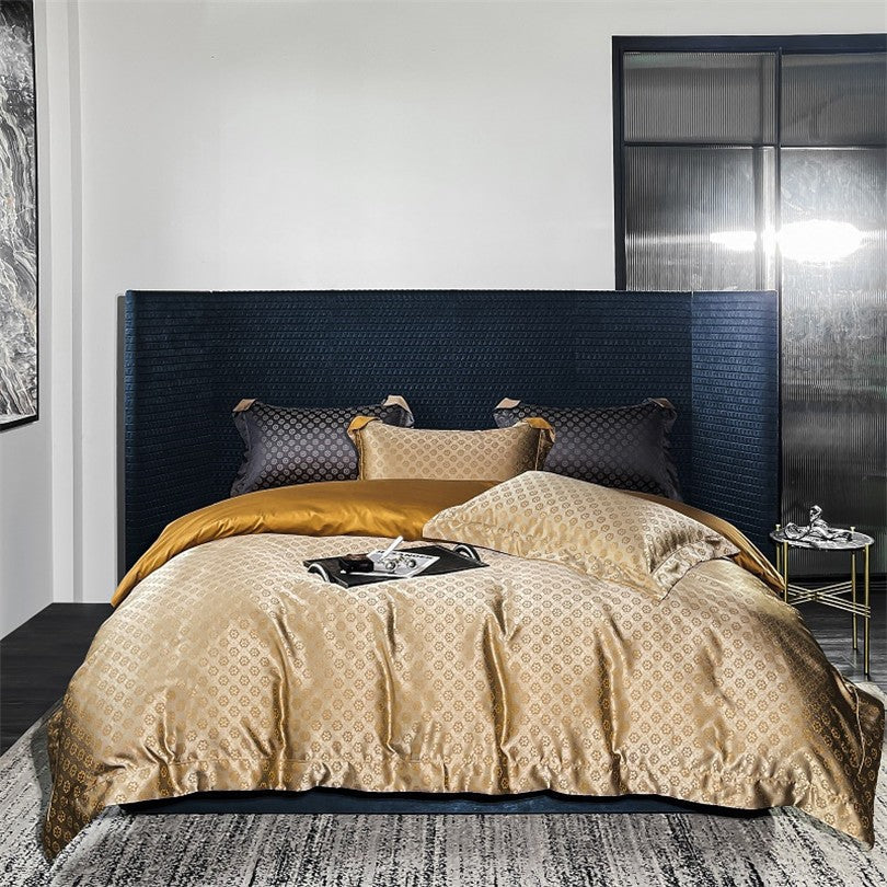 Sophia Gold Luxury Egyptian Cotton Satin Bedding Set