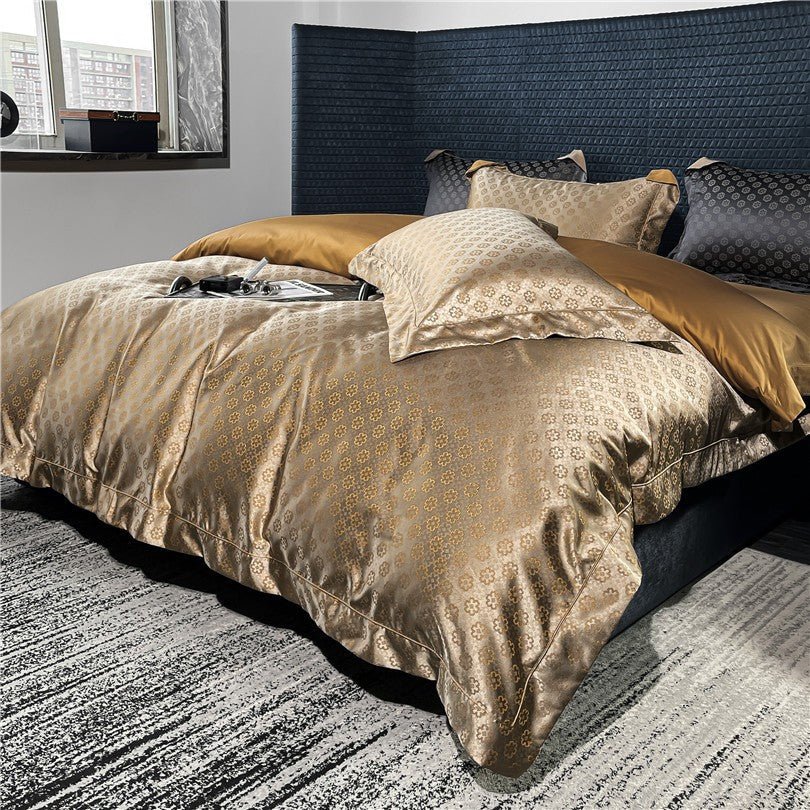 Sophia Gold Luxury Egyptian Cotton Satin Bedding Set