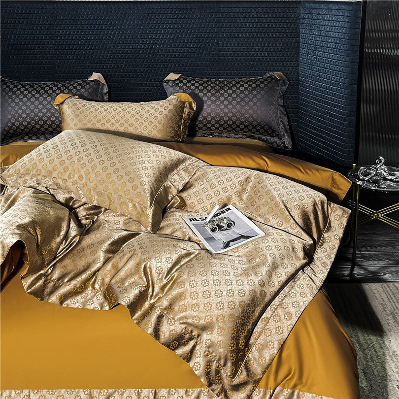 Sophia Gold Luxury Egyptian Cotton Satin Bedding Set