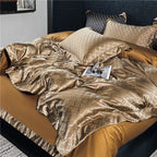 Sophia Gold Luxury Egyptian Cotton Satin Bedding Set