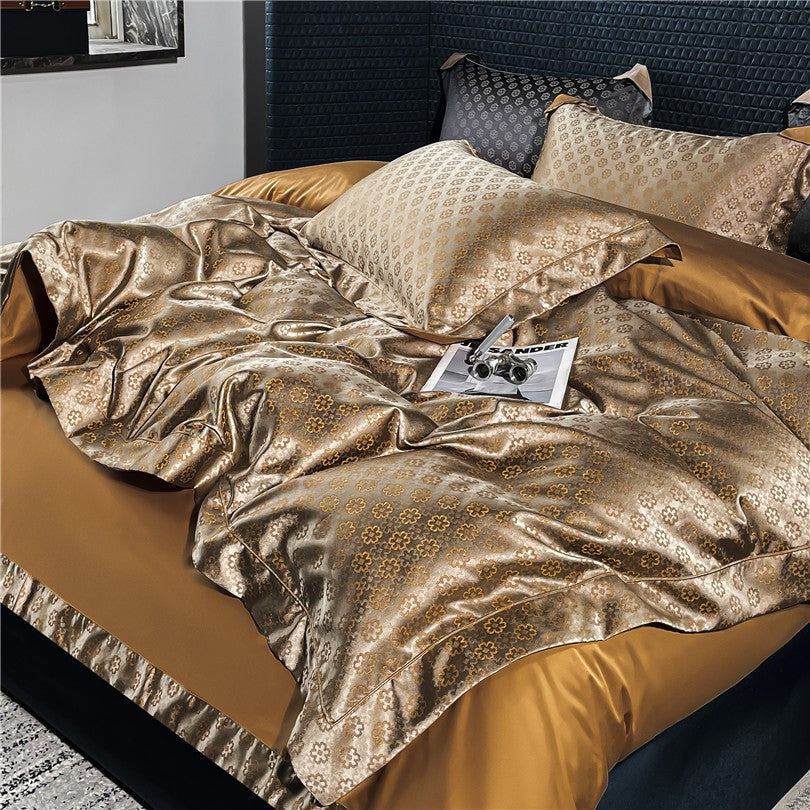 Sophia Gold Luxury Egyptian Cotton Satin Bedding Set