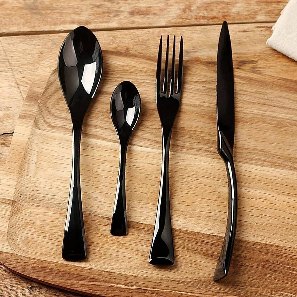 Jet Black Stainless Steel Cutlery Set