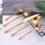 Serena Matte Gold Luxury Stainless Steel Cutlery Set