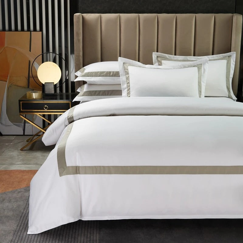 Vera Hotel Border Egyptian Cotton Bedding Set