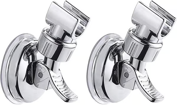 2pcs Adjustable Shower Head Holders Removable Suction Cup Shower Head Bracket No Drill Shower Head Bracket
