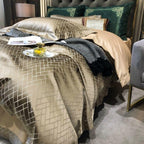 Talia Gold Egyptian Cotton Satin Bedding Set