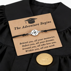Graduation Compass Bracelet for Class of 2026 – Inspirational Gift for Her Him, High School College 8th Grade Graduate, Stainless Steel with Heartfelt Card & Graduation Cap Box