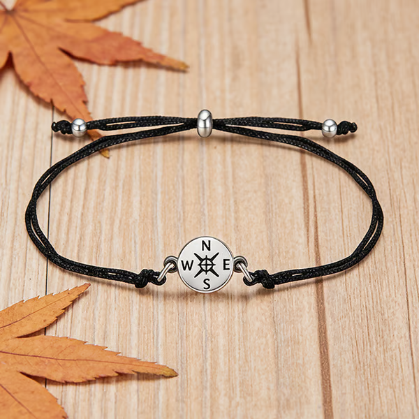 Graduation Compass Bracelet for Class of 2026 – Inspirational Gift for Her Him, High School College 8th Grade Graduate, Stainless Steel with Heartfelt Card & Graduation Cap Box