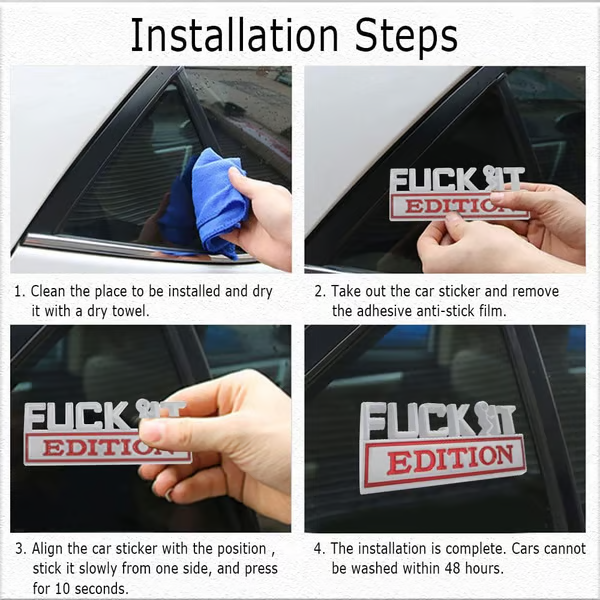 🚗🔥FUCK IT Edition Emblem | Car Decal Accessory