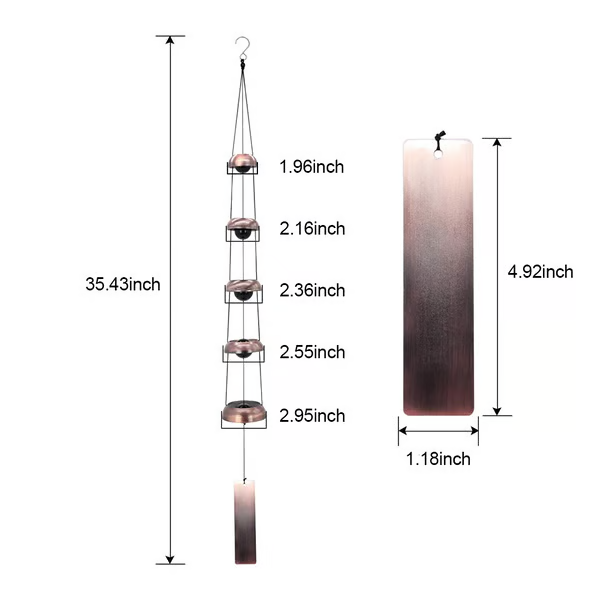 🔔 Quintet Brass Wind Chimes (35-inch)