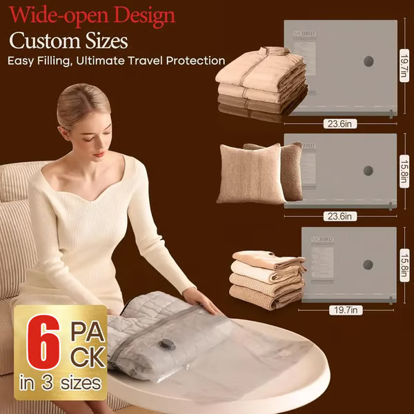 🎅2025 Christmas Hot Sale - Cordless Travel Vacuum Storage Compression Bag Set - 6 Pack & 9Pack