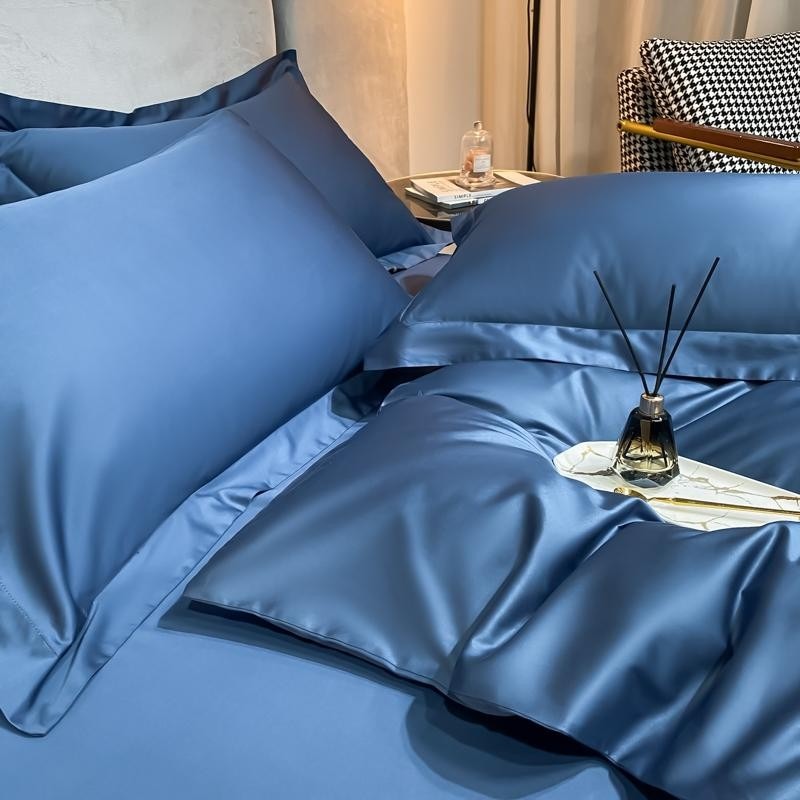 Neo Royal Blue Silky Egyptian Cotton Bedding Set