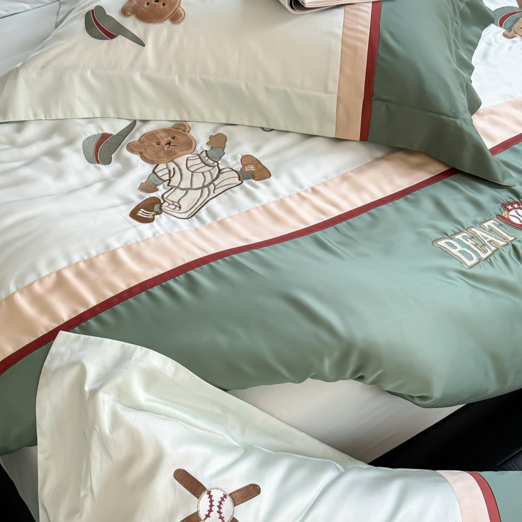 Baseball Bear Bedding Set