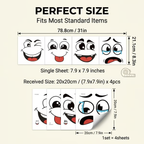 🔥Cartoon Face Stickers, Self-Adhesive Removable Decals with Glossy Finish, Multi-Surface Decor