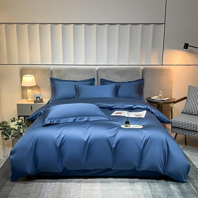 Neo Royal Blue Silky Egyptian Cotton Bedding Set