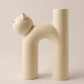 Elegant Cat Sculpture Vase