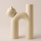Elegant Cat Sculpture Vase