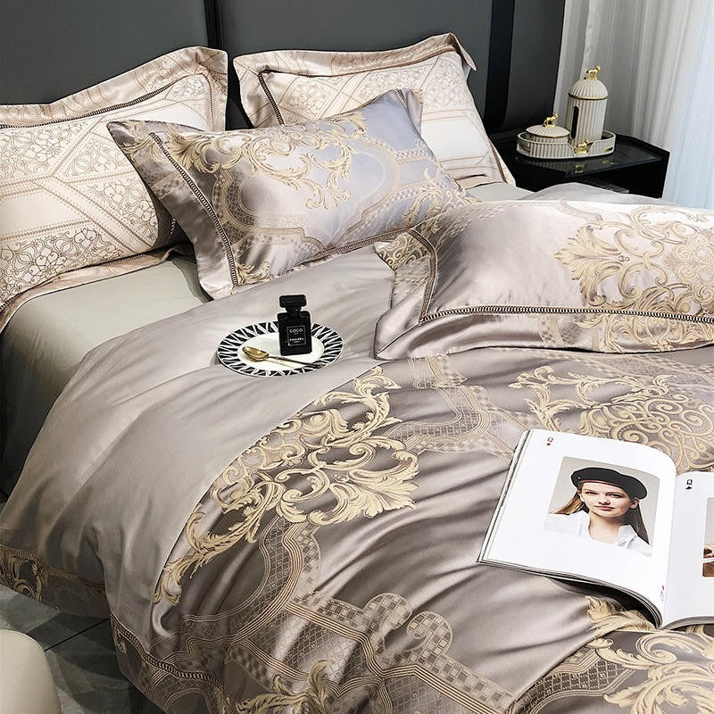 Serenity Luxury Jacquard Egyptian Cotton Satin Bedding Set