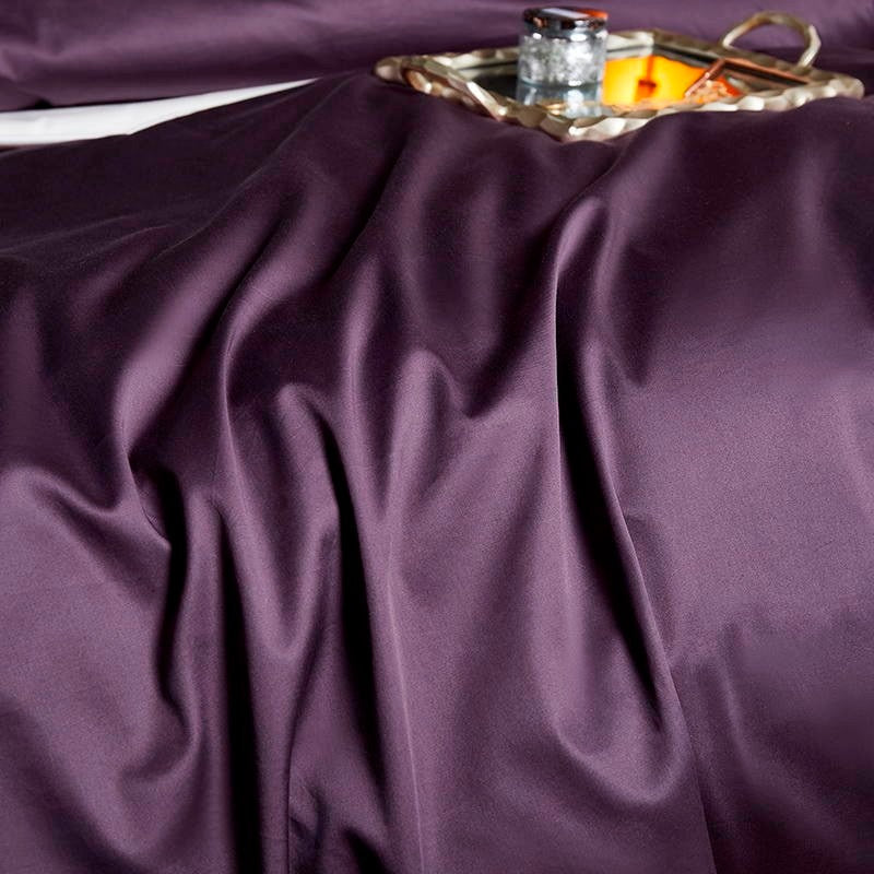 Leila Purple Embroidered Edge Egyptian Cotton Bedding Set