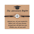 Graduation Compass Bracelet for Class of 2026 – Inspirational Gift for Her Him, High School College 8th Grade Graduate, Stainless Steel with Heartfelt Card & Graduation Cap Box