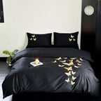 Papillon Butterfly Embroidered Egyptian Cotton Bedding Set