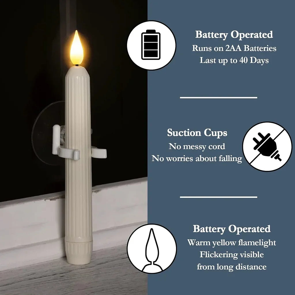 🔥Window Flameless Led Taper Candles with Sensor Dusk to Dawn