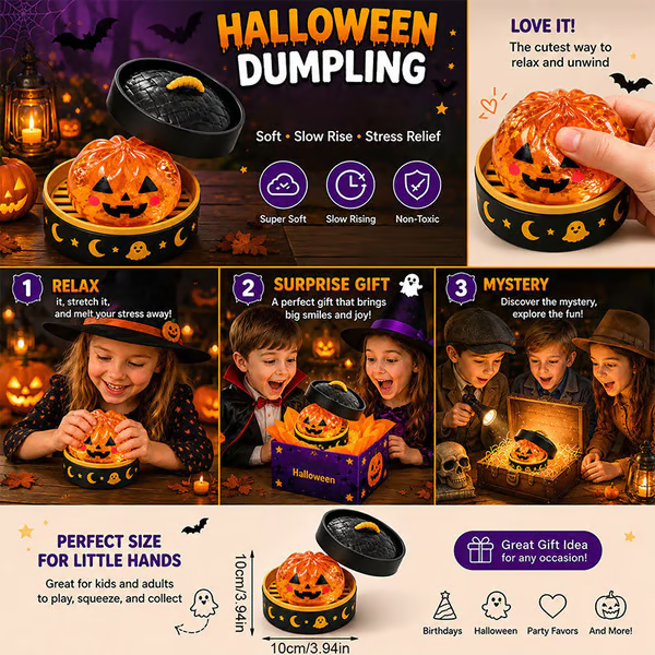 ✨🎃 Halloween Dumpling Squeeze Squishy Toy