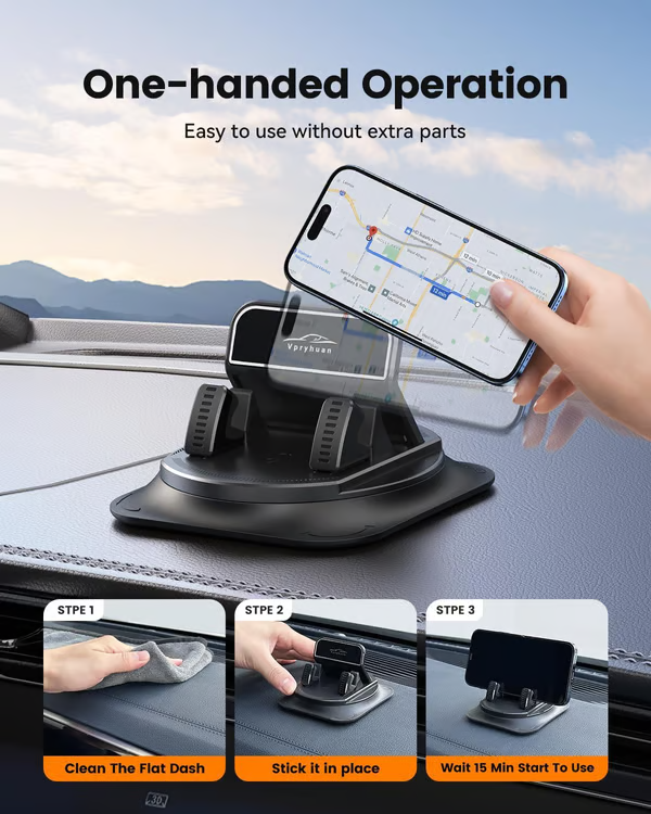 Car phone holder 360 degree rotation, suitablefor car navigation in-car dashboard