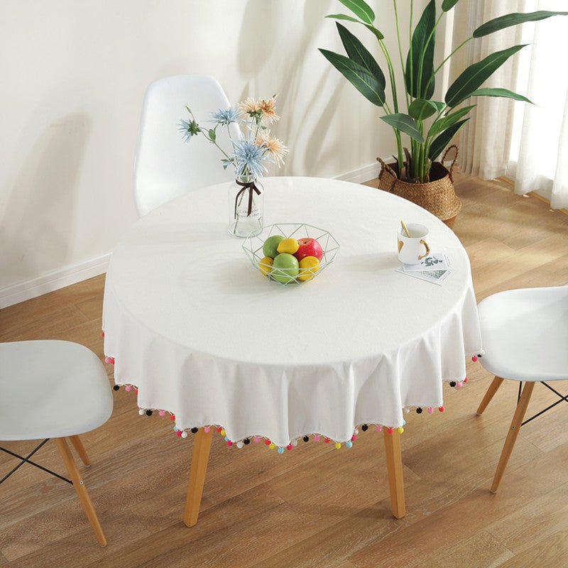 Fiesta White Tablecloth