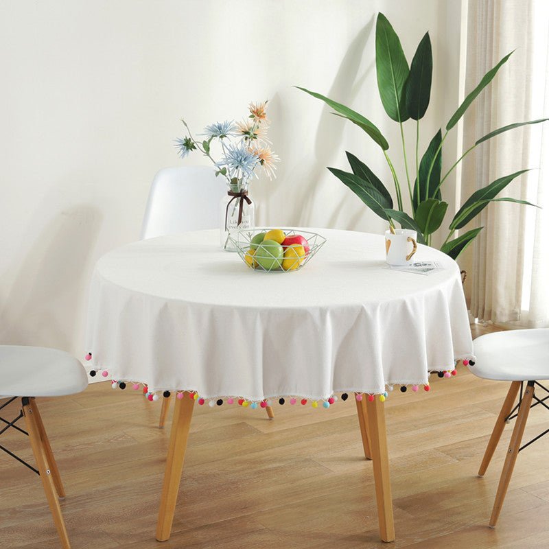 Fiesta White Tablecloth