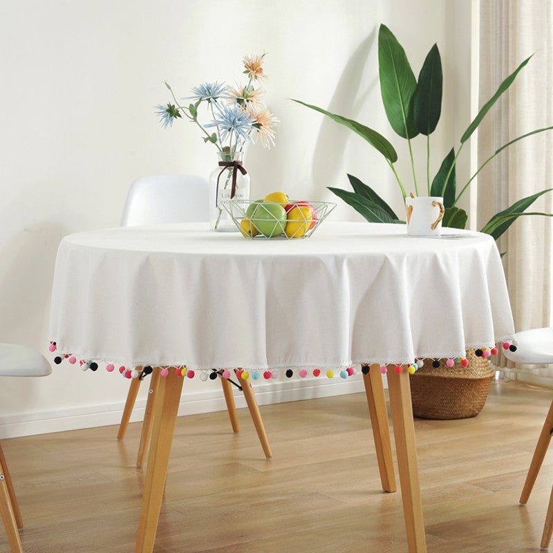 Fiesta White Tablecloth