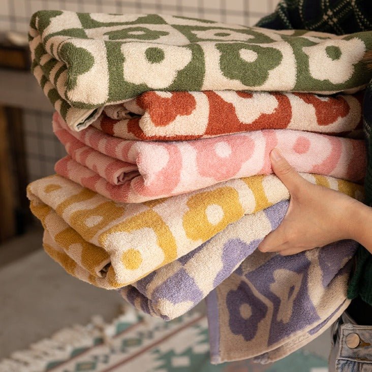 Floral Checkered Towel