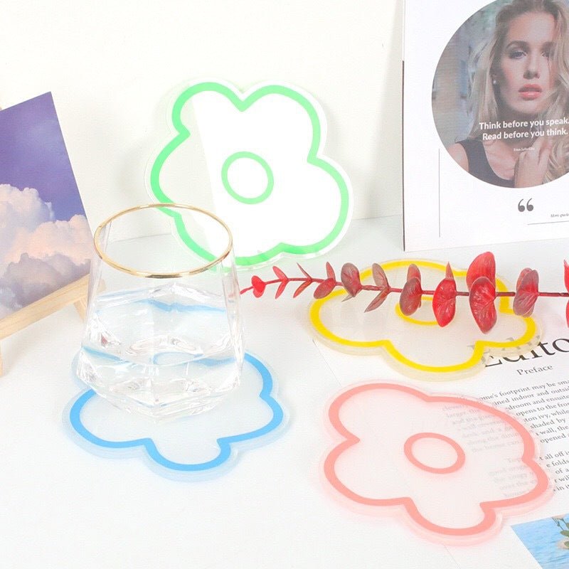 Flower Petal Transparent Acrylic Coaster