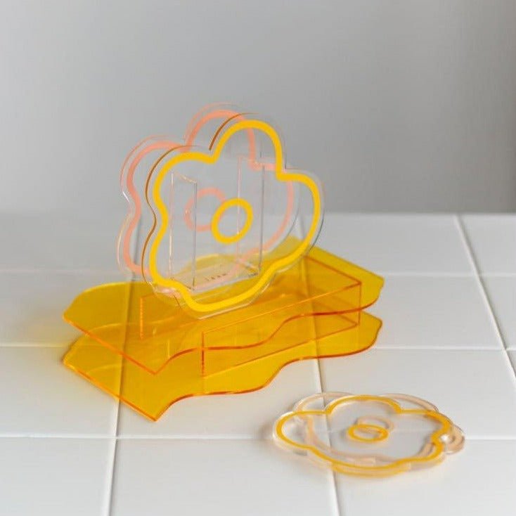 Flower Petal Transparent Acrylic Coaster