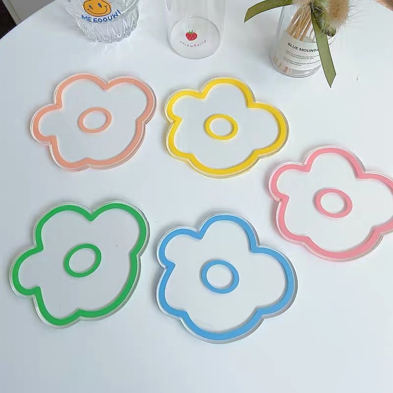 Flower Petal Transparent Acrylic Coaster